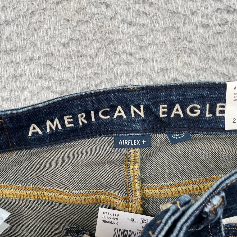 American Eagle Jeans Mens 29x34 Blue Airflex+ Skinny After Midnight Stretch - Picture 3 of 11
